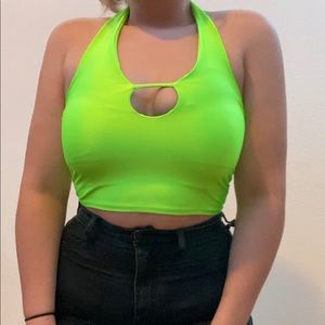 Lime green crop top